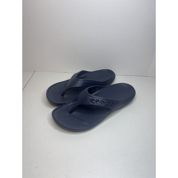 Crocs Iconic Comfort Navy Blue Flip Flop Thong Sandals Womens Open Toe - Picture 6 of 9
